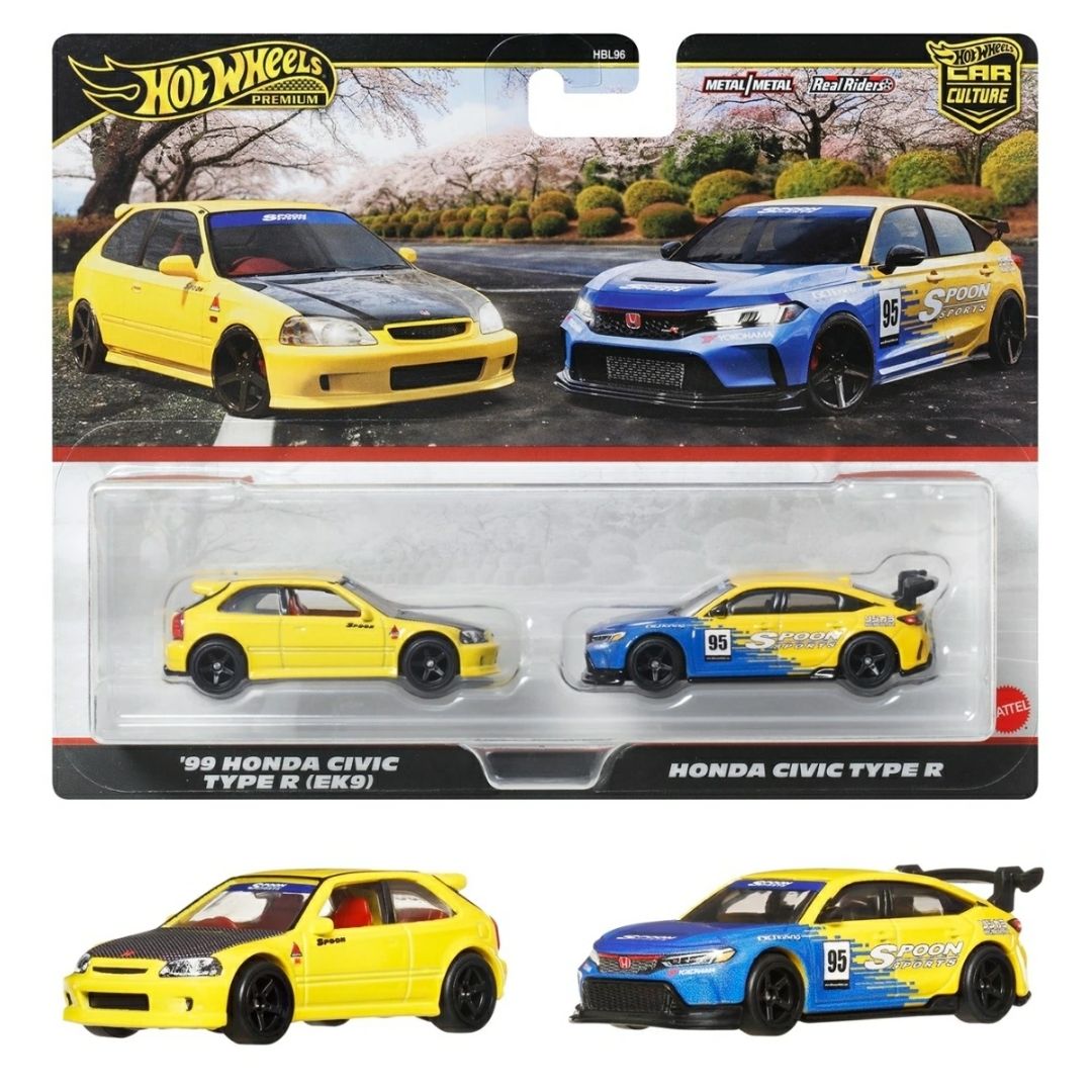 Hot Wheels Premium 2-Pack Honda Civic Type R (EK9) & Civic Type R - Edisi Kolektor!