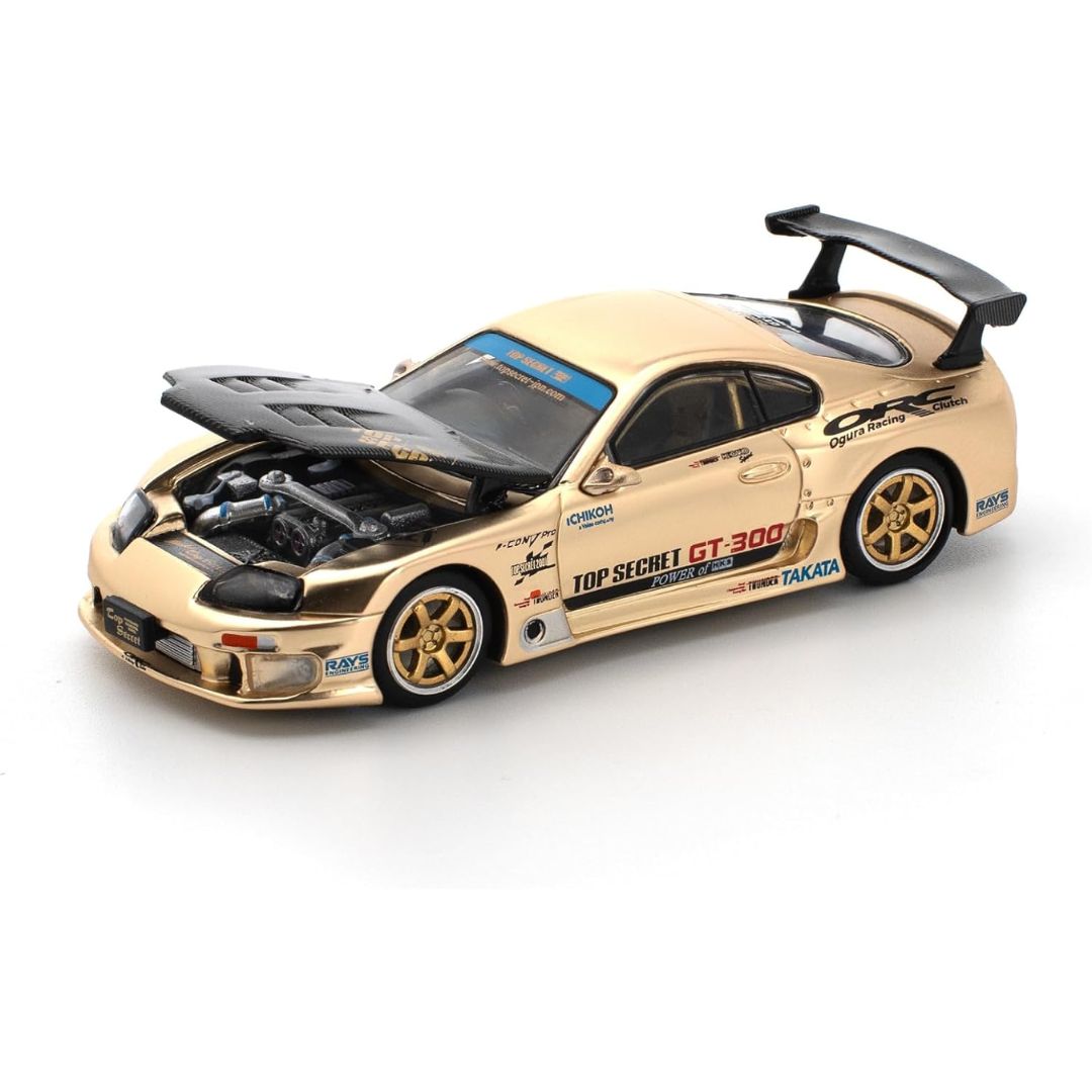 POP RACE 1/64 Top Secret GT300 Supra - Chrome Gold Diecast Miniatur Mobil Emas Krom POP RACE 1/64 Top Secret GT300 Supra - Chrome Gold Diecast Miniatur Mobil Emas Krom