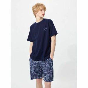 Uniqlo Disney in Blue Linen Blend Easy Shorts for Men - Celana Pendek Pria Katun Linen Motif Disney Navy Uniqlo Disney in Blue Linen Blend Easy Shorts for Men - Celana Pendek Pria Katun Linen Motif Disney Navy