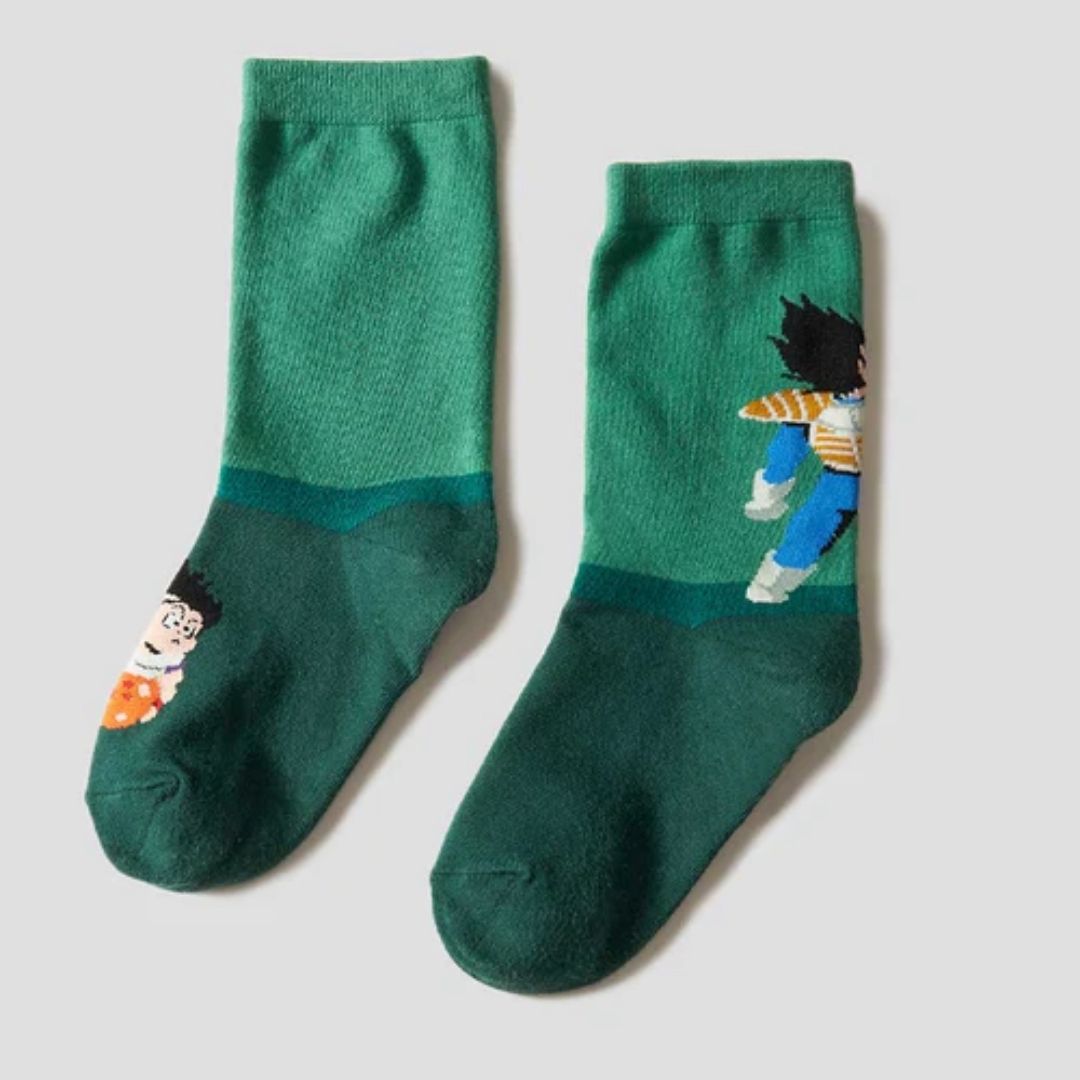 Graniph Dragon Ball Z Hidden Dragon Ball Middle Socks - Kaos Kaki Bordir Vegeta, Gohan & Dragon Radar