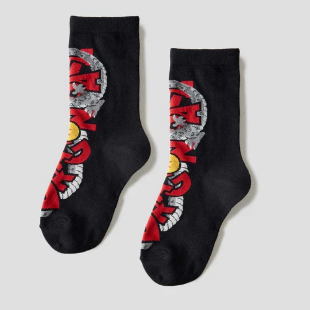 Graniph Dragon Ball Z - DRAGON BALL Logo Middle Socks - Kaos Kaki Logo Ikonik