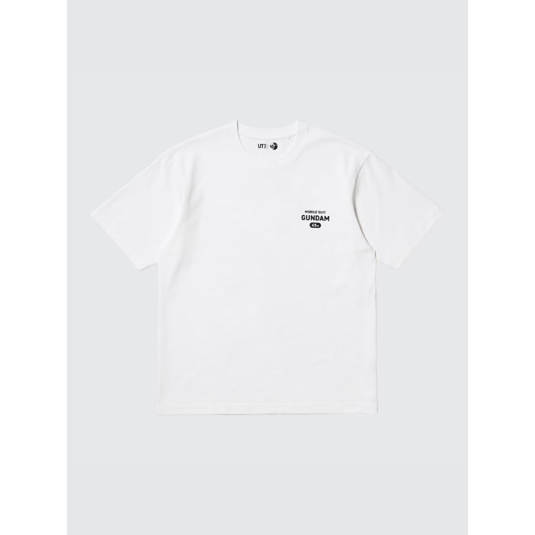 Uniqlo Gundam 45th Anniversary UT Relaxed Fit T-shirt 2 - Kaos Pria Katun Putih All Mobile Suits