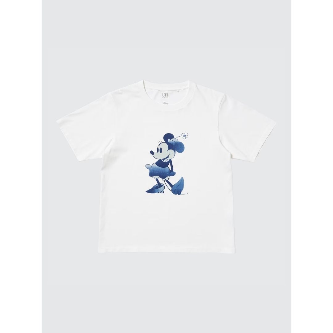 Uniqlo Disney in Blue UT for Women T-shirt 2 - Kaos Wanita Katun Motif Mickey Mouse Putih