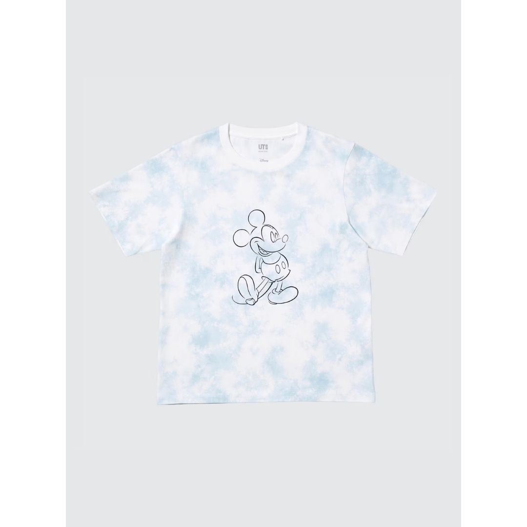 Uniqlo Disney in Blue UT for Women T-shirt 3 - Kaos Wanita Katun Motif Mickey Mouse Putih