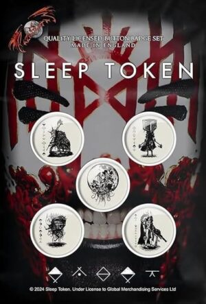 [Razamataz] Sleep Token Vessel Mask Button Badge Pack, Black 2024