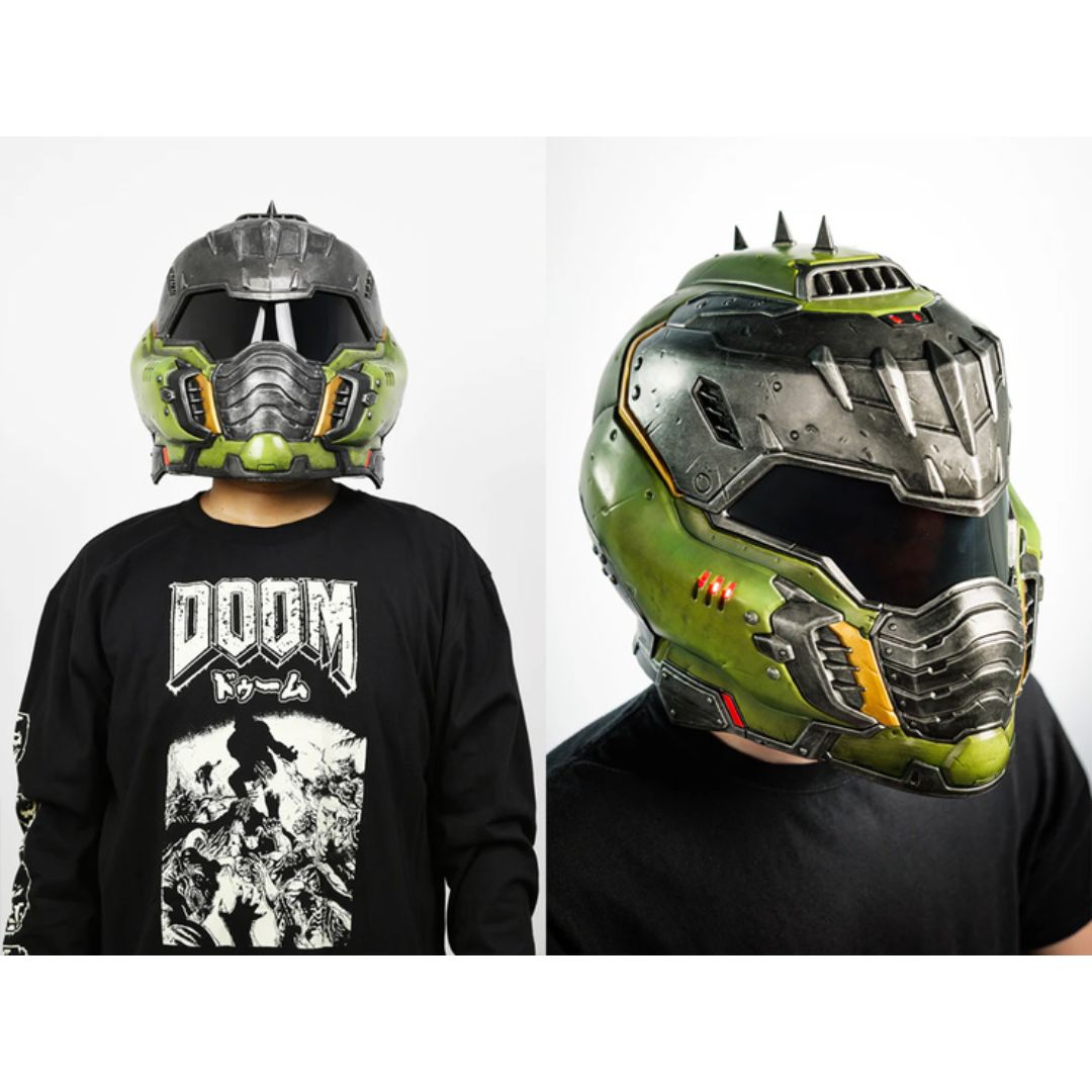DOOM: The Dark Ages - Helmet Replica Bundle "THE DARK AGES" - Wearable DOOM Slayer Helmet dengan LED, Keycard & Patch DOOM: The Dark Ages - Helmet Replica Bundle "THE DARK AGES" - Wearable DOOM Slayer Helmet dengan LED, Keycard & Patch