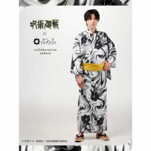Yukata Jujutsu Kaisen Geto Suguru Men Yukata and Heko Obi Set PO-25