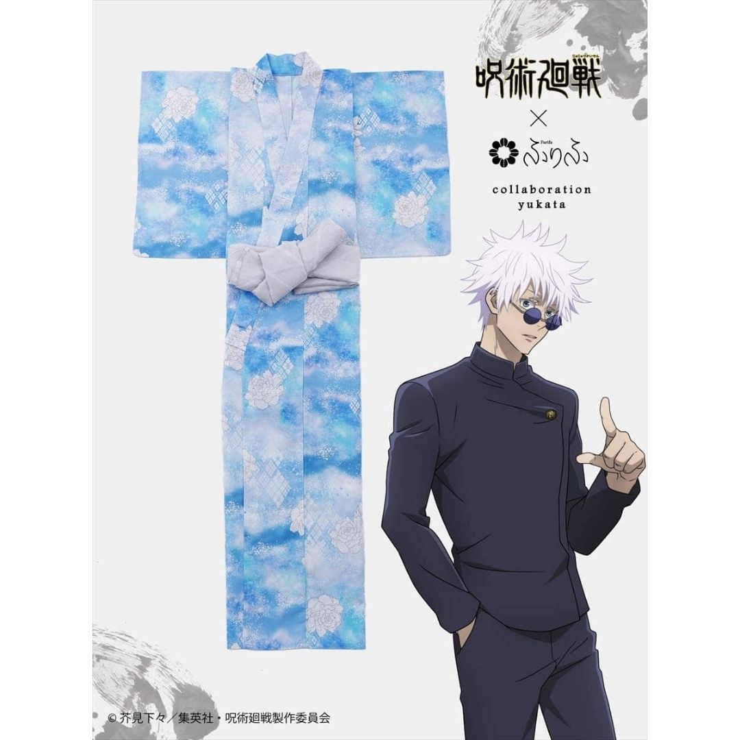 Yukata Jujutsu Kaisen Gojo Satoru Men Yukata and Heko Obi Set PO-25