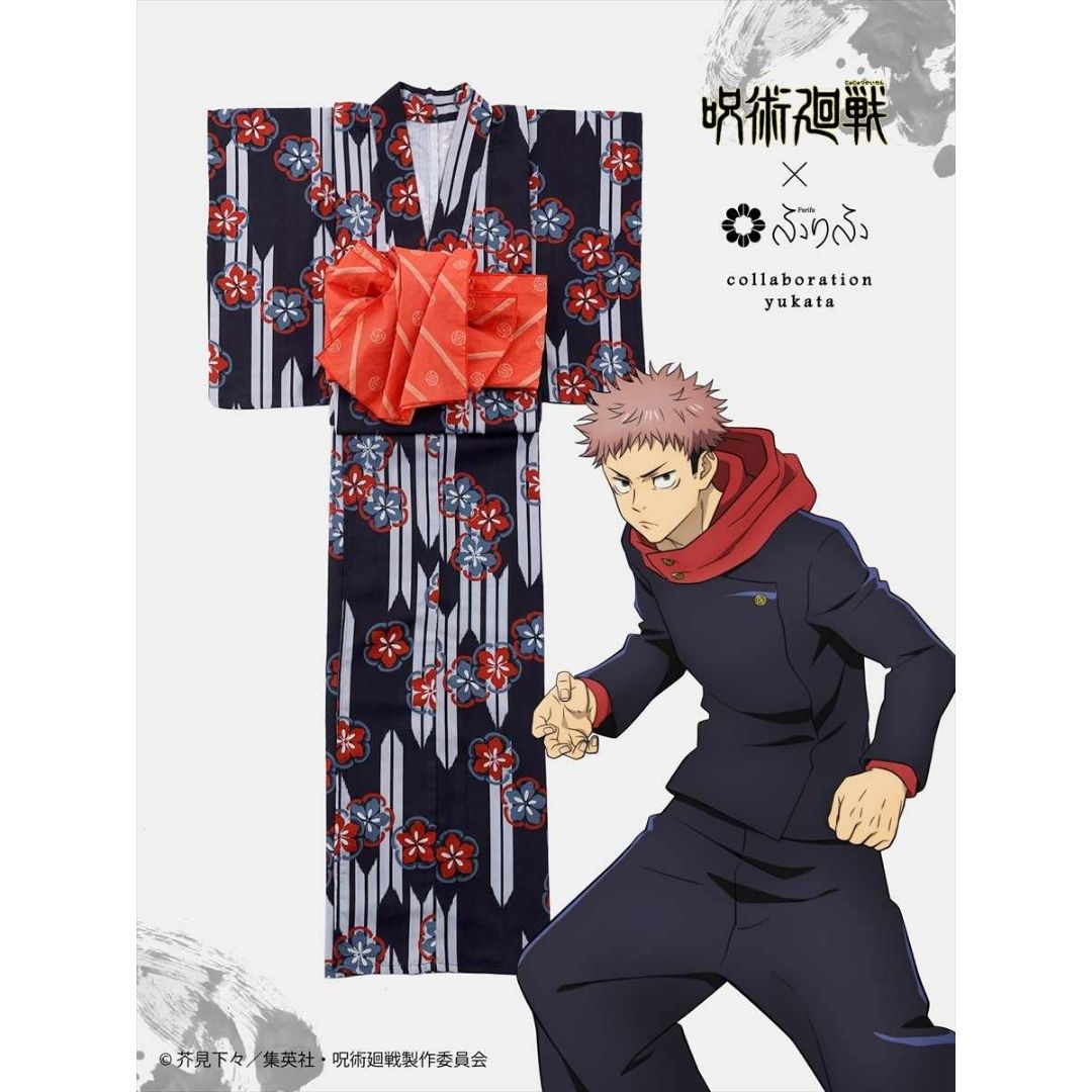 Yukata Jujutsu Kaisen Yuji Itadori Women Yukata and Heko Obi Set PO-25