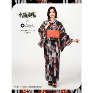 Yukata Jujutsu Kaisen Yuji Itadori Women Yukata and Heko Obi Set PO-25