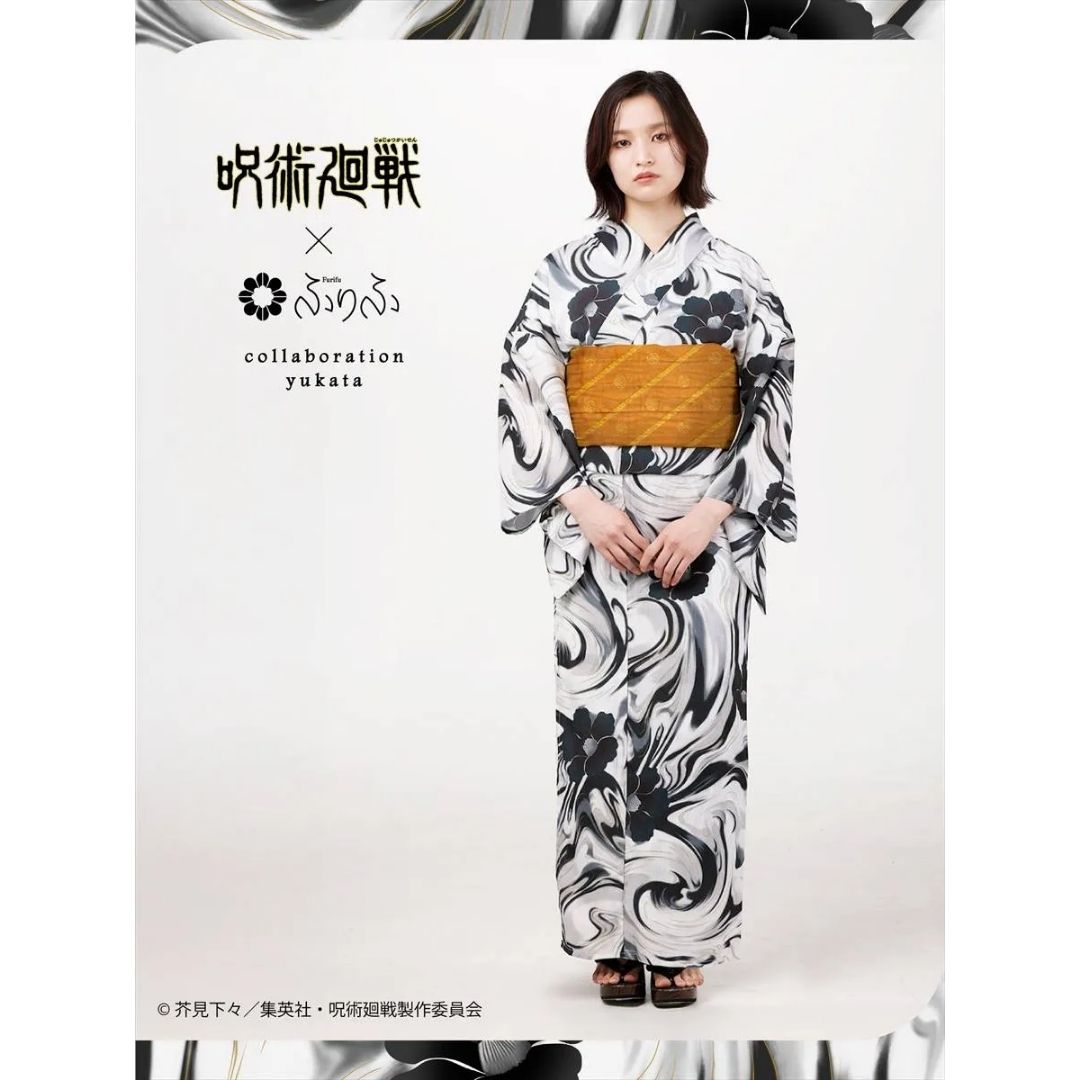 Yukata Jujutsu Kaisen Geto Suguru Women Yukata and Heko Obi Set PO-25 Yukata Jujutsu Kaisen Geto Suguru Women Yukata and Heko Obi Set PO-25