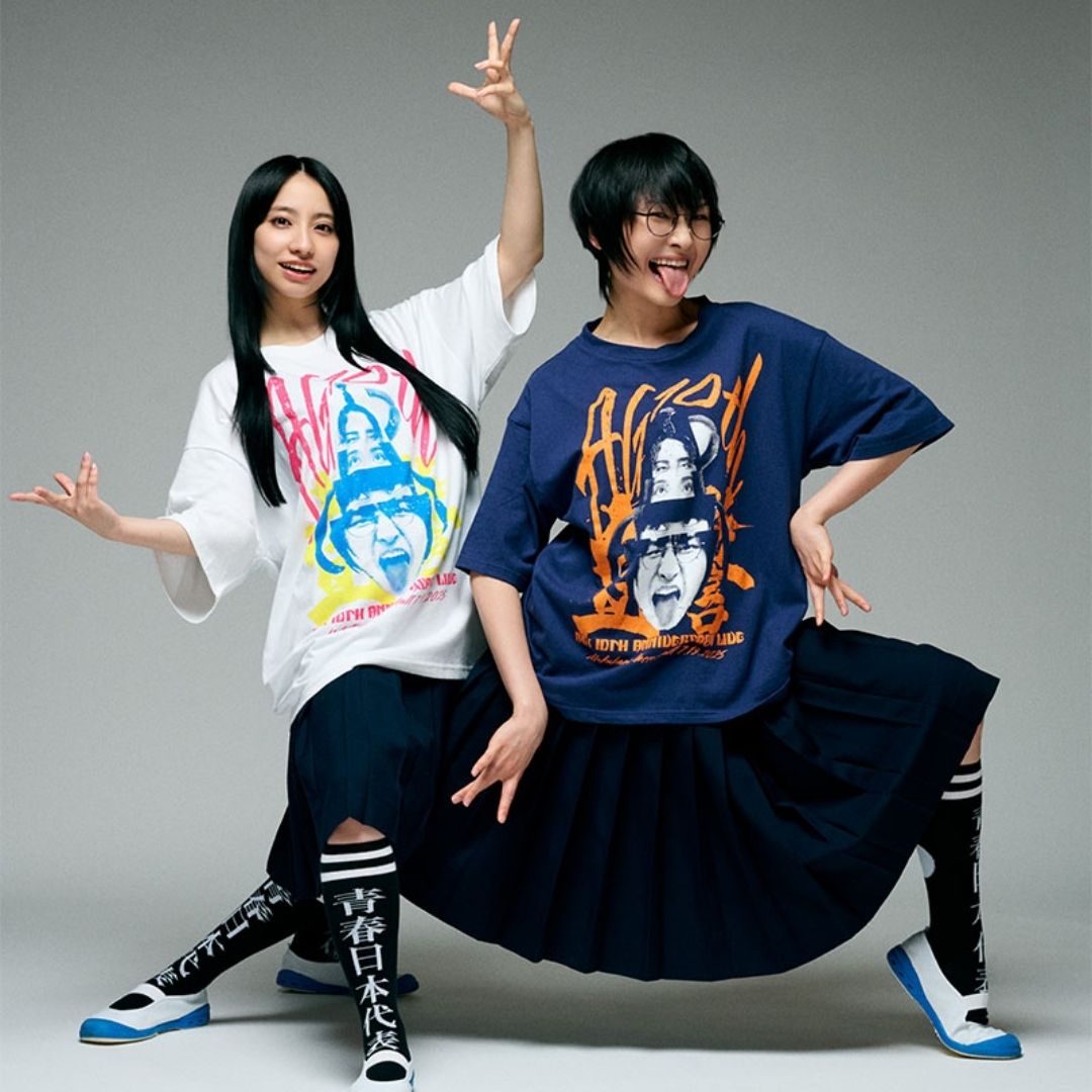 10th Anniversary Atarashii Gakkou! Face Face Face Face T-Shirt (Navy / White) 10th Anniversary Atarashii Gakkou! Face Face Face Face T-Shirt (Navy / White)