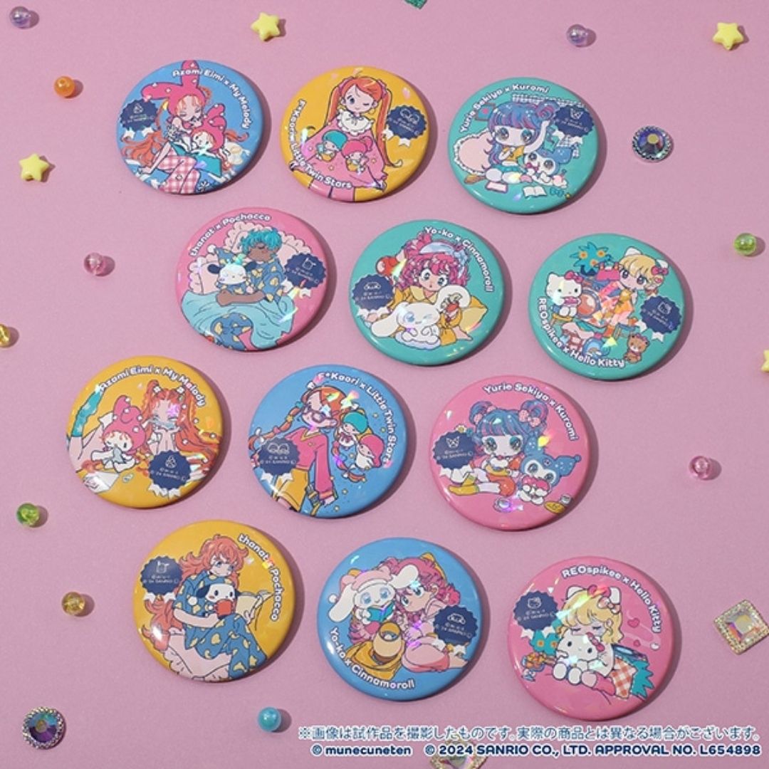 Pin Badge Munekyun Exhibition x SANRIO CHARACTERS (1 pc Random): Koleksi Menggemaskan untuk Penggemar!