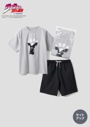 Graniph JoJo's Bizarre Adventure - Iggy's Favorite Dry Relax Setup Tops 100% polyester