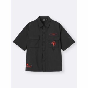 Kemeja GU DEATH STRANDING 2: ON THE BEACH Nylon Double Pocket (Warna: 09 Black): Tampil Misterius Ala Higgs!