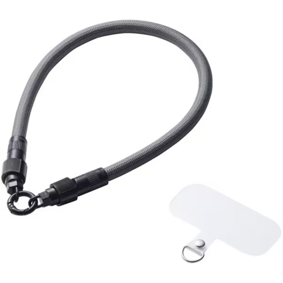 Elecom Smartphone Hand Strap Charging Cable 2-in-1 USB Type-C to C 30cm P-STHH1CC08 - Solusi Ganda untuk Kenyamanan & Pengisian Daya!