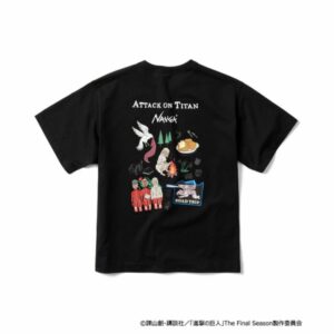 T-shirt Kolaborasi Eksklusif Attack on Titan × NANGA - Black PO25