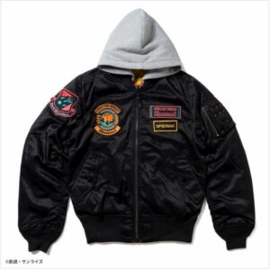 STRICT-G x SPIEWAK "Mobile Suit Gundam GQuuuuuuX" L-2 HOODIE - Model Shuji Ito (Black) | Jaket Bomber Militer Premium