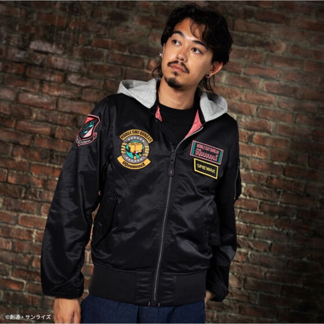 STRICT-G x SPIEWAK "Mobile Suit Gundam GQuuuuuuX" L-2 HOODIE - Model Shuji Ito (Black) | Jaket Bomber Militer Premium STRICT-G x SPIEWAK "Mobile Suit Gundam GQuuuuuuX" L-2 HOODIE - Model Shuji Ito (Black) | Jaket Bomber Militer Premium