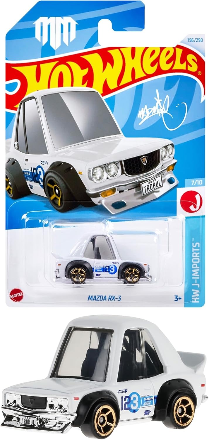 Hot Wheels HXR23 Basic Car, Mazda RX-3 white Hot Wheels HXR23 Basic Car, Mazda RX-3 white