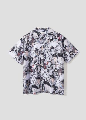 Graniph DEATH NOTE - Memory Pattern Big Silhouette Open Collar Shirt 100% polyester Graniph DEATH NOTE - Memory Pattern Big Silhouette Open Collar Shirt 100% polyester