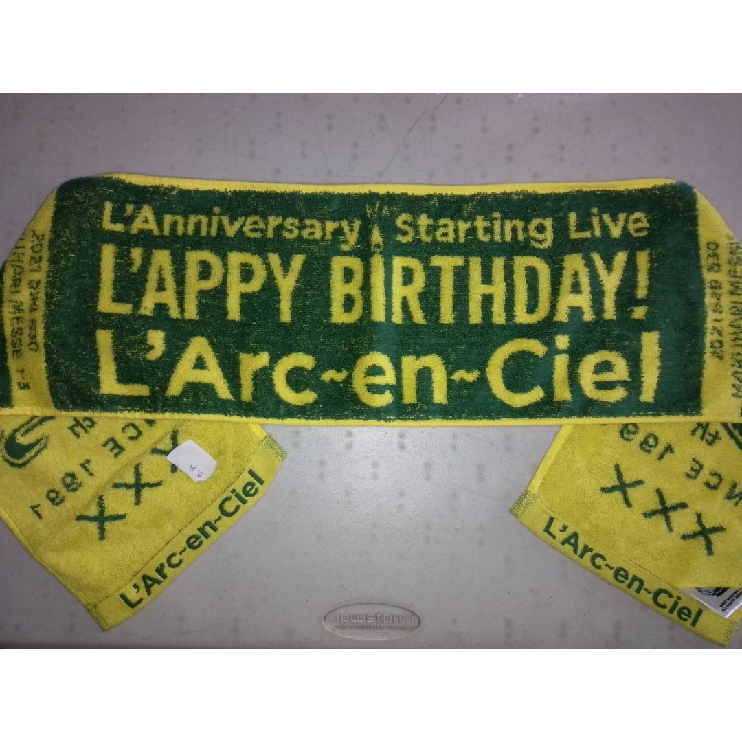 (READY STOCK) Merchandise LArc-en-Ciel Towel - LAnniversary Starting Live HAPPY BIRTHDAY! Handuk Konser Resmi