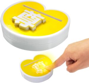 Lucan Battery Included YELLOW Precious Push Button 3mm thick acrylic stands Lucan Battery Included YELLOW Precious Push Button 3mm thick acrylic stands