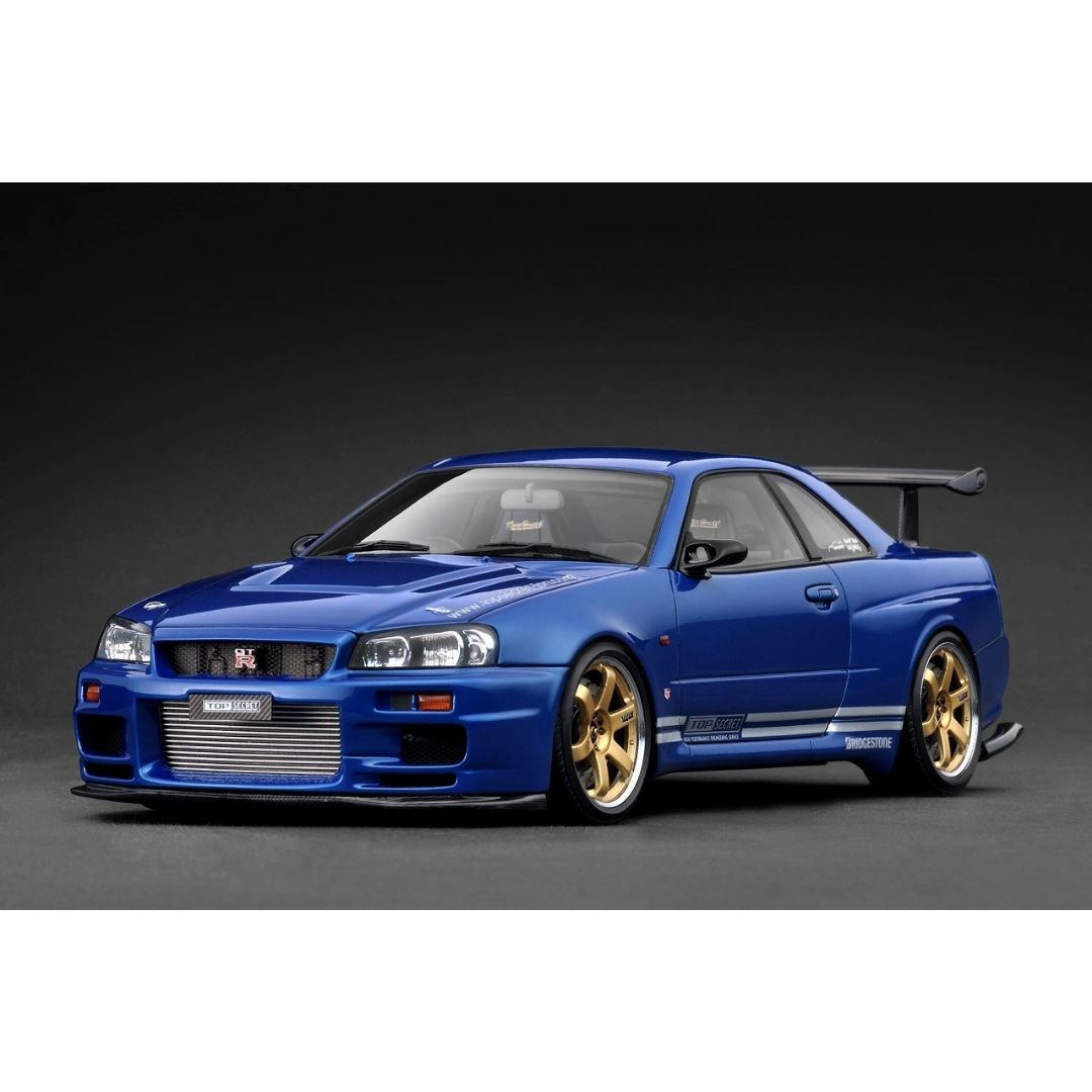 Ignition model 1/18 TOP SECRET 34GT-R BNR34 Blue Metallic Diecast