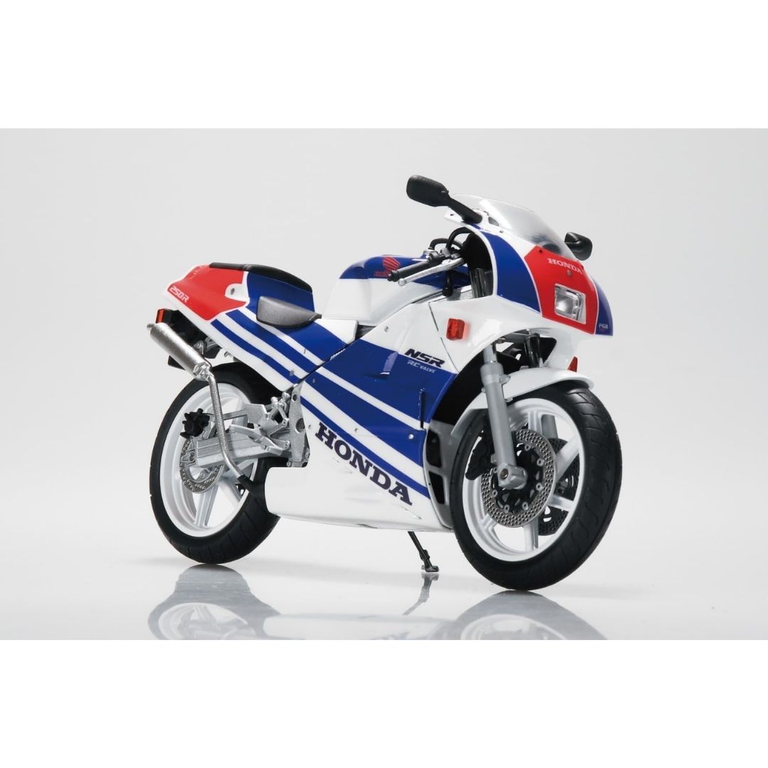 Miniatur Honda NSR250R 89 Ross White Blue 1/12 Aoshima Original