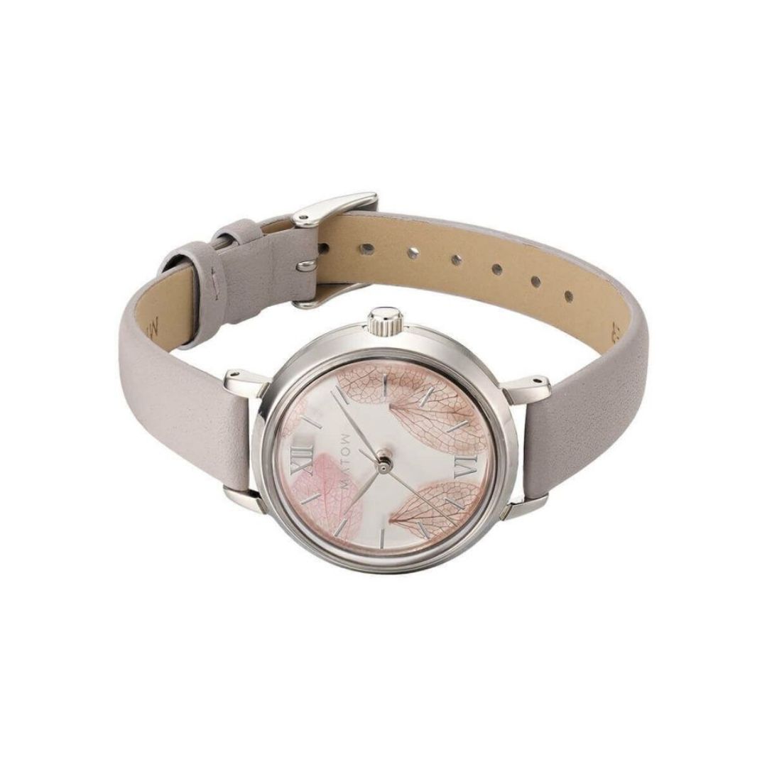 Jam Tangan MATOW Hanakasumi Silver Lilac LEATHER – Lembut dan Elegan