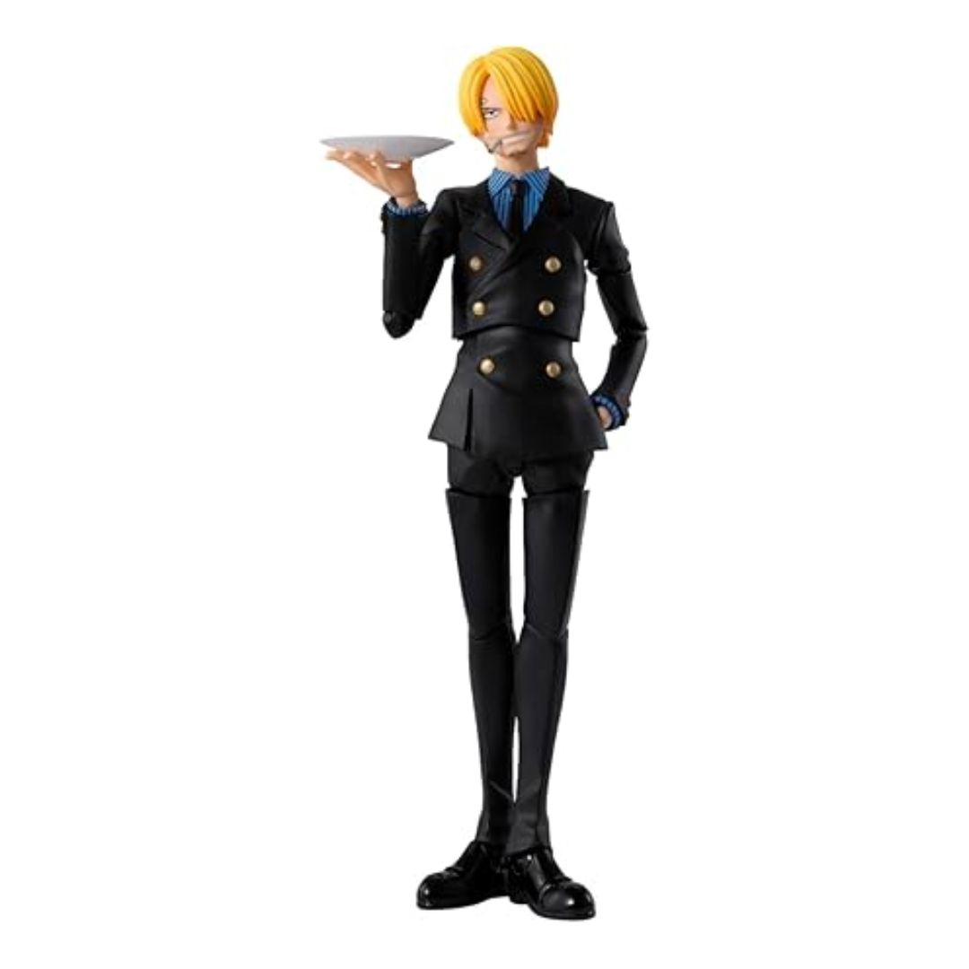 JAction figure Figuarts Sanji ONE PIECE dengan pose dinamis dan detail kostum East Blue