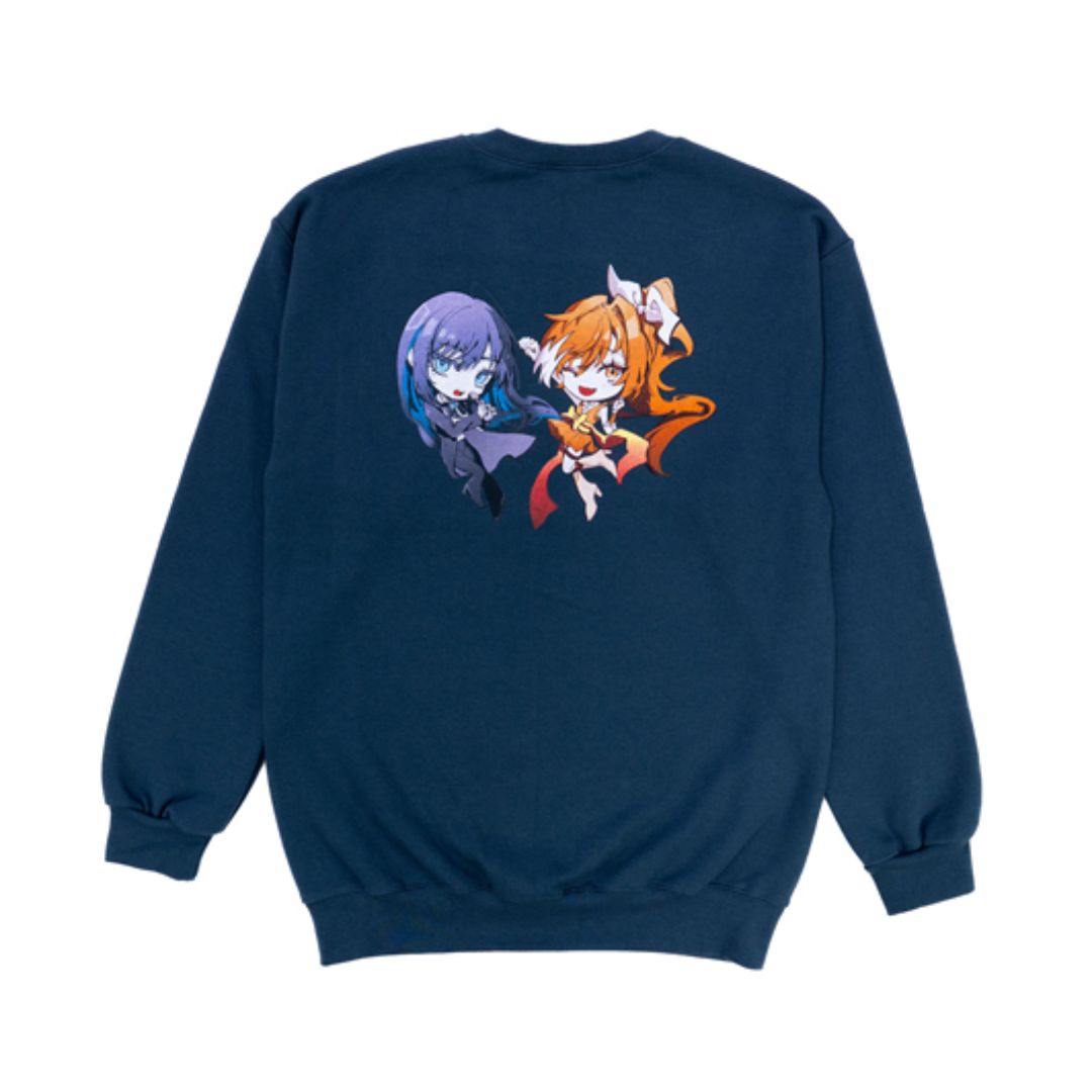 Crunchyroll Ado Crew Sweatshirt desain belakang Hime & Ado
