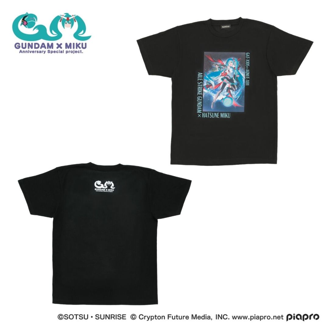 T-shirt Gundam 45th Anniversary x Hatsune Miku