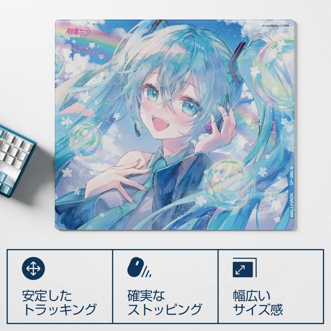 Glass Gaming Mouse Pad Hatsune Miku Edition Wallhack Kolaborasi Spesial