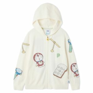 Gelato Pique Doraemon Parka Men – Jacquard Zip Up Eksklusif (Blue / Charcoal Gray / Ivory)