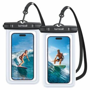 Lamicall Waterproof Smartphone Case – Set of 2 Premium Clear IPX8 4–7 Inch