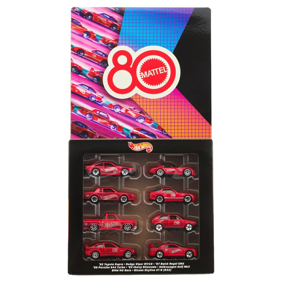 Hot Wheels Mattel 80th Anniversary 8-Pack Diecast Cars