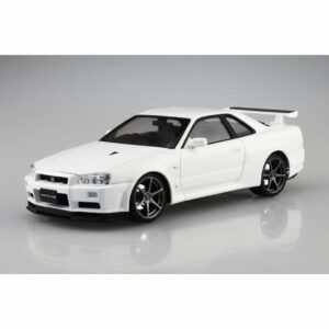 Aoshima Pre-Painted Nissan R34 Skyline GT-R V Spec II White 1/24