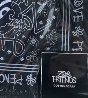 ZO&FRIENDS Cotton Scarf Black
