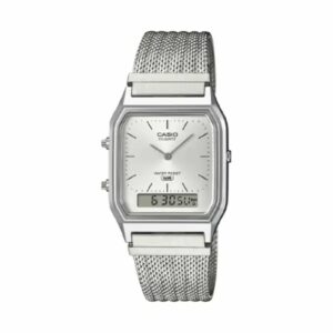 Jam Tangan CASIO CLASSIC Square Face Silver AQ-230EM-7AJF – Elegan, Klasik, dan Selalu Relevan