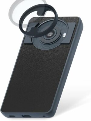 Officially Certified by SHARP: LOOF AQUOS R8 Pro Case with Magnetic Filter Attachment and Strap Hole, Fits 49mm Filters (Black)