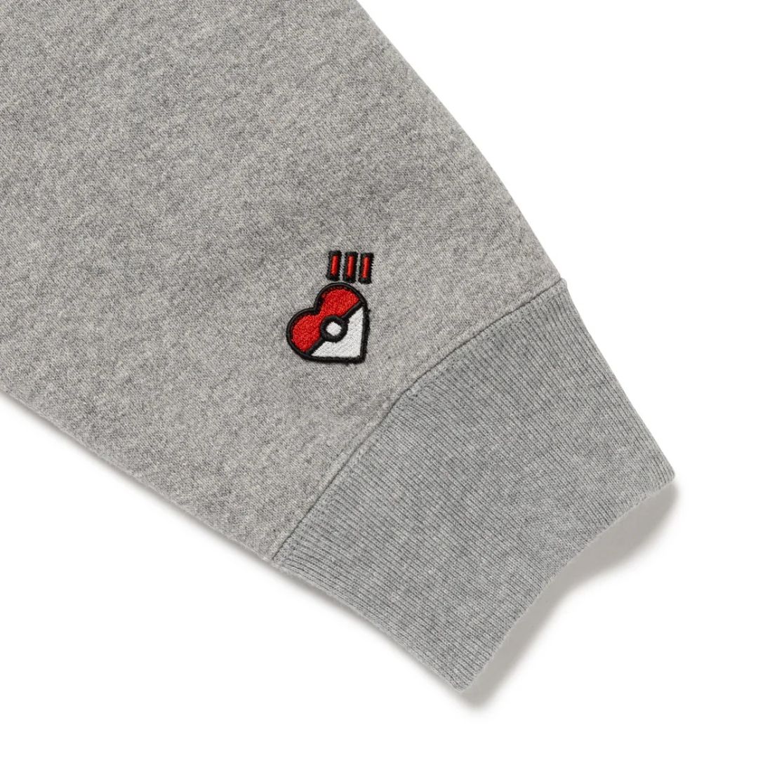  Jaket HUMAN MADE Pokemon Heavyweight Hoodie Gray Original 