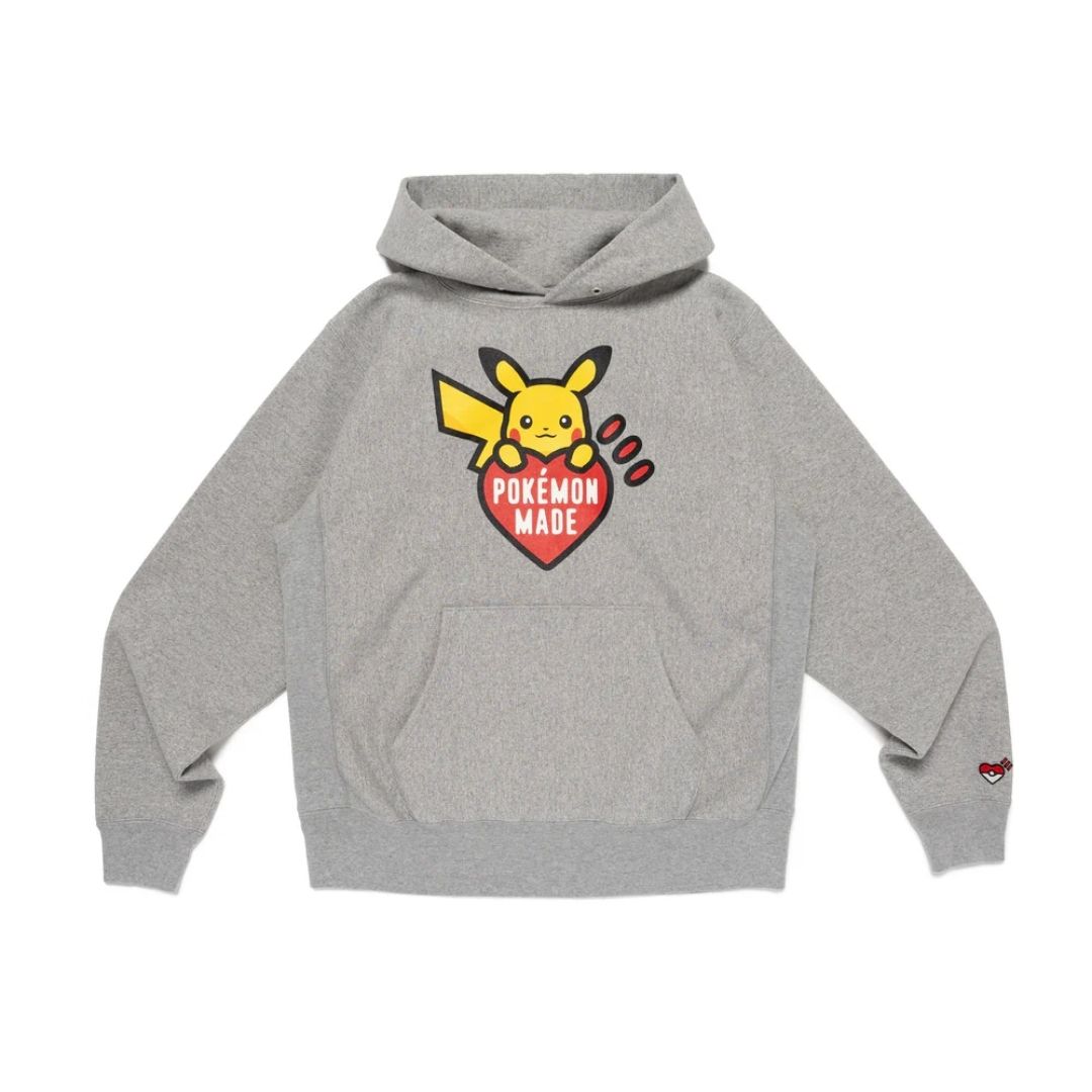  Jaket HUMAN MADE Pokemon Heavyweight Hoodie Gray Original 