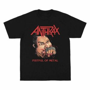 Kaos Anthrax Fistful Of Metal Unisex Katun Nyaman untuk Gaya Rock Harian