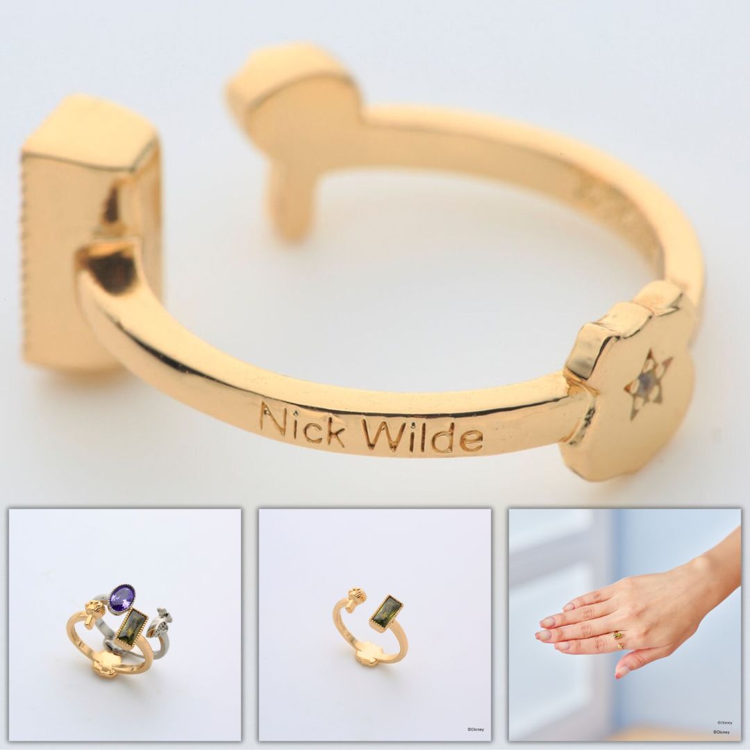 Zootopia Ring Set Nick Wilde & Judy Hopps – Adjustable Brass Rings