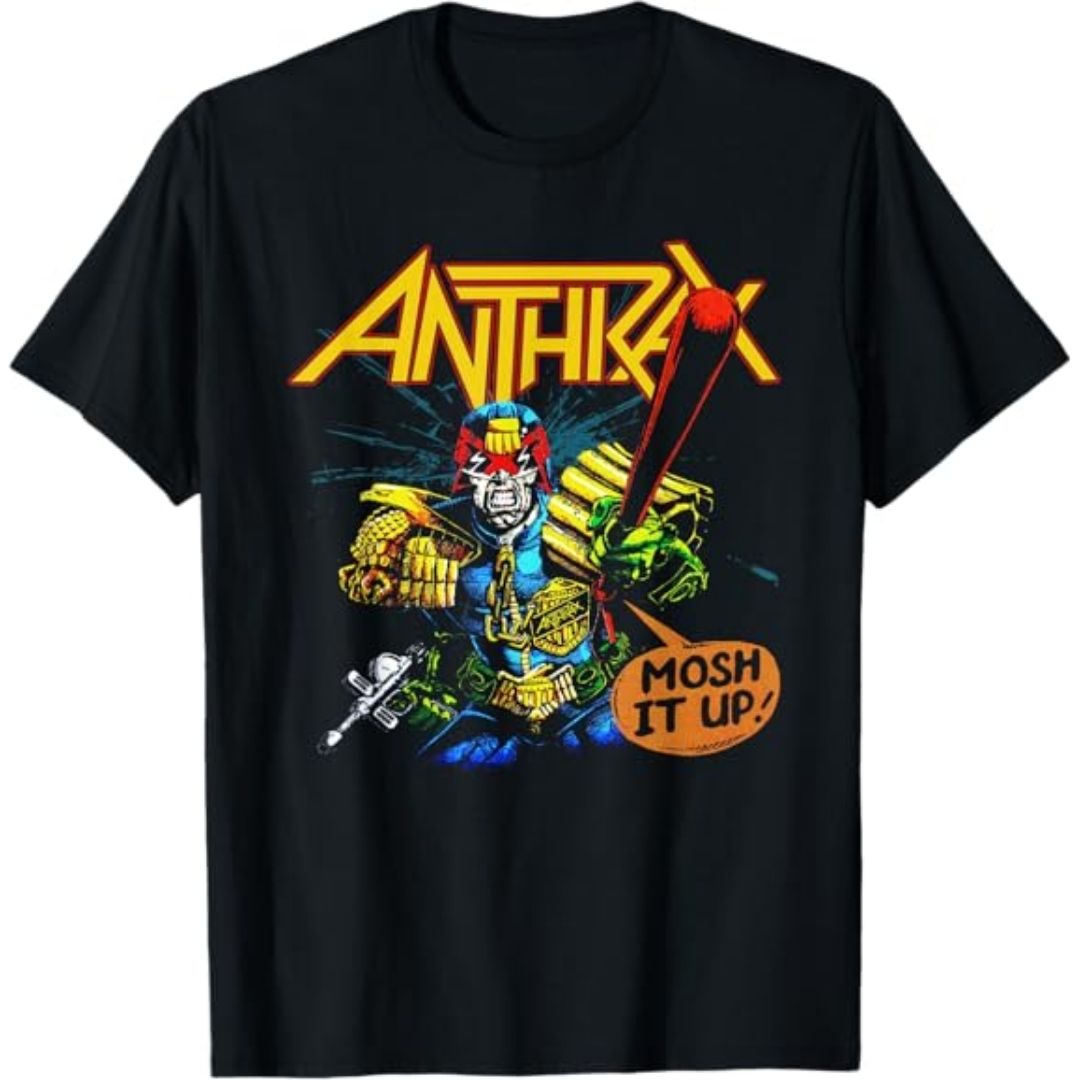  Kaos Anthrax - I Am The Law Mosh T-Shirt Black Woman 