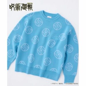 Jujutsu Kaisen Sweater ZOZOTOWN Light Blue Oversized Jacquard Knit Official Jujutsu Kaisen Sweater ZOZOTOWN Light Blue Oversized Jacquard Knit Official