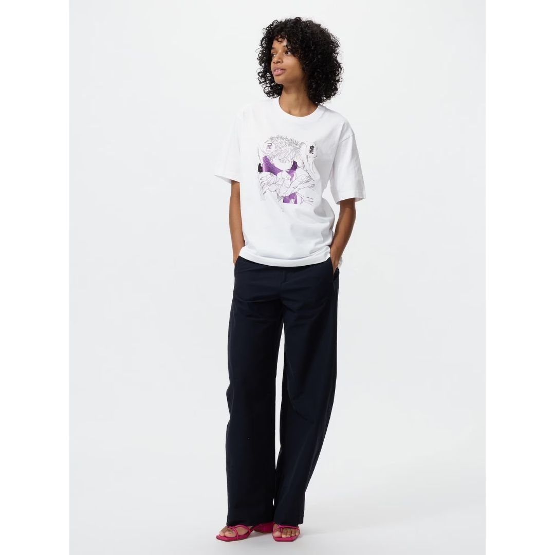Kaos UT Uniqlo Jujutsu Kaisen Resmi Shueisha 100th Anniversary (Putih)