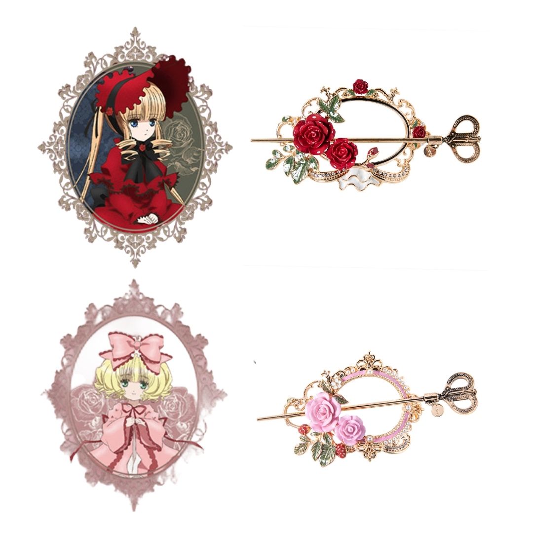 Jepit Rambut MAYLA Rozen Maiden Iconic Majeste + Kanzashi Hairpin – Elegan dan Memikat