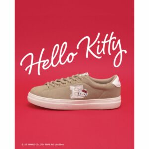 Sepatu Sanrio Characters Patch Coat Sneakers Hello Kitty Beige